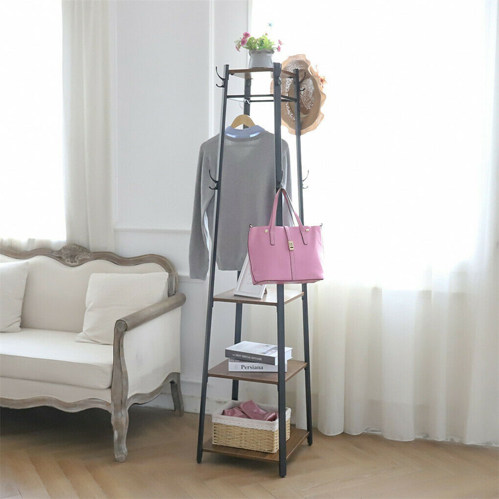 Industrial Metal Coat Garment Rack Stand Entryway Hall Tree Hanger Clothes Rails