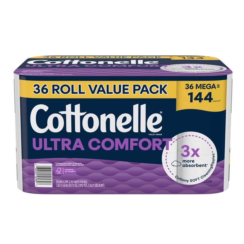 Ultra Comfort 2-Ply Mega Toilet Paper Soft Absorbent Septic Safe 244 Sheets New