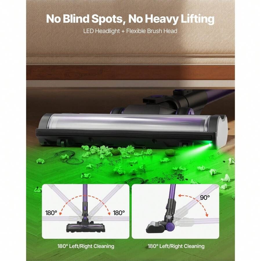 Cordless Stick Vacuum Cleaner 25KPA Suction 35min Runtime For Pet Hair