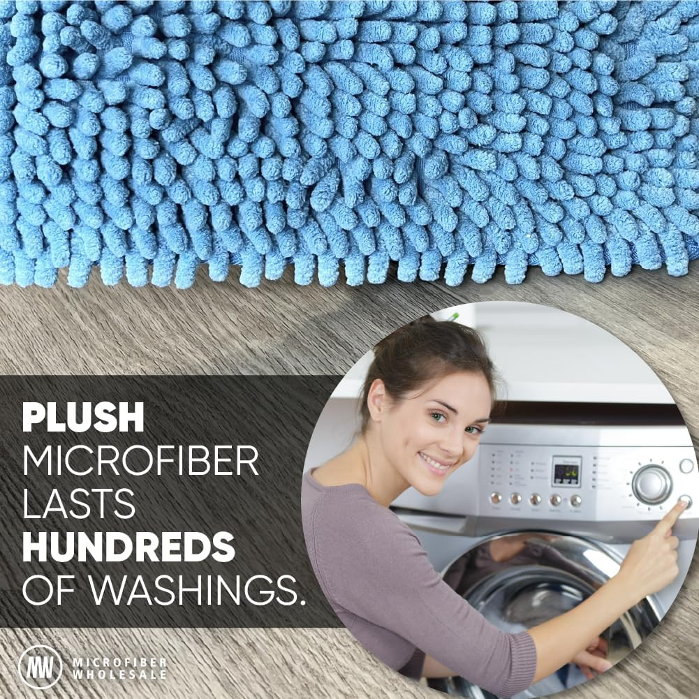 18″ Chenille Mucho Mop Pad – 2 Pack, Reusable & Washable Microfiber Mop Pads, Co