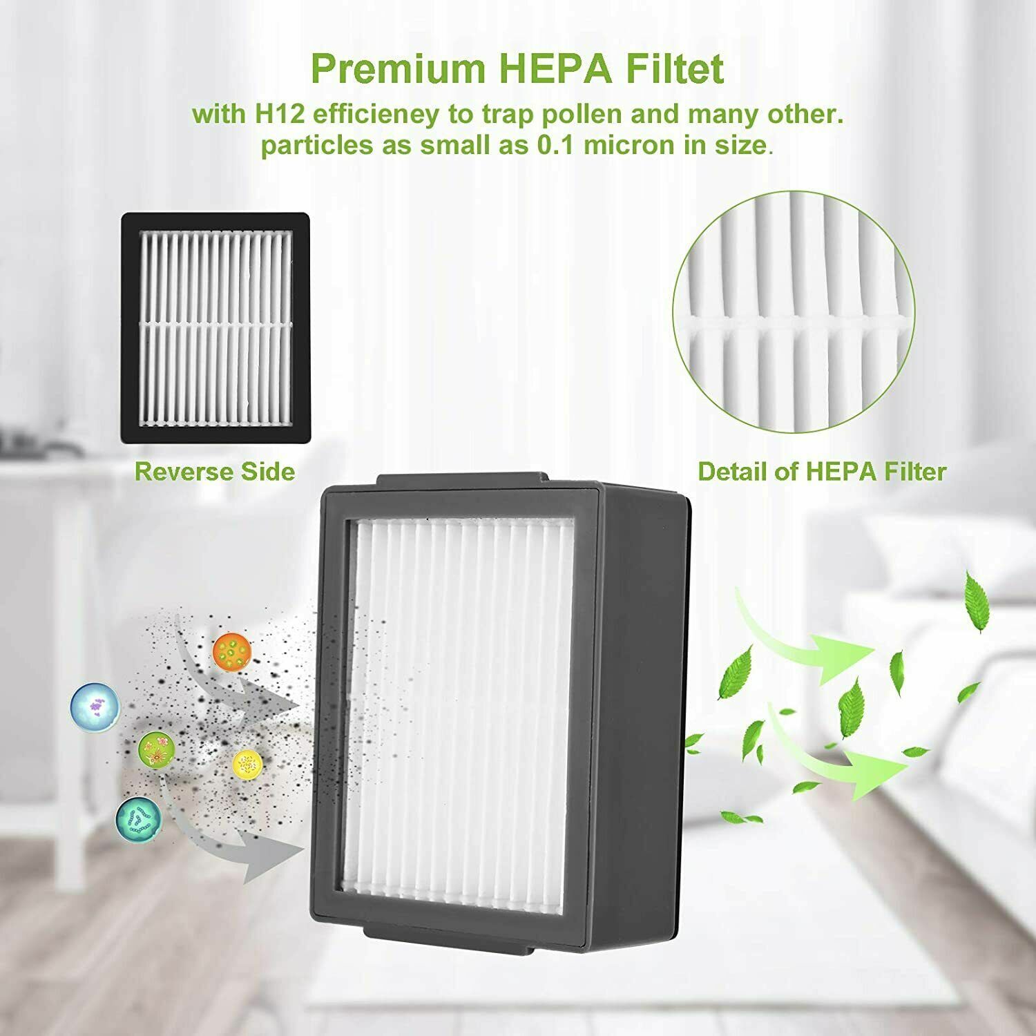 Roller Side Brush Filter Dust Bag Replacement for iRobot Roomba i3+ i4+ Plus