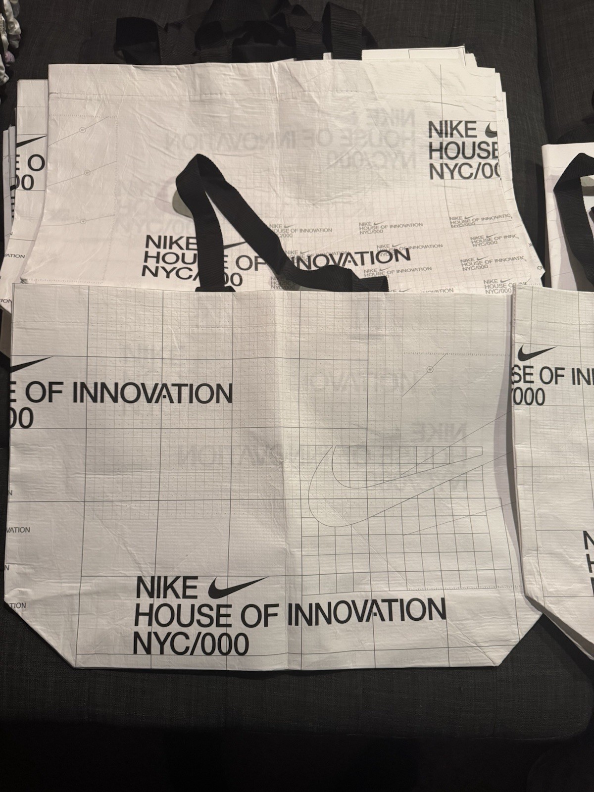 Nike NYC Shopping Tote Bag Reusable Shopping Eco XL White 19.5 x 17.5 x 6
