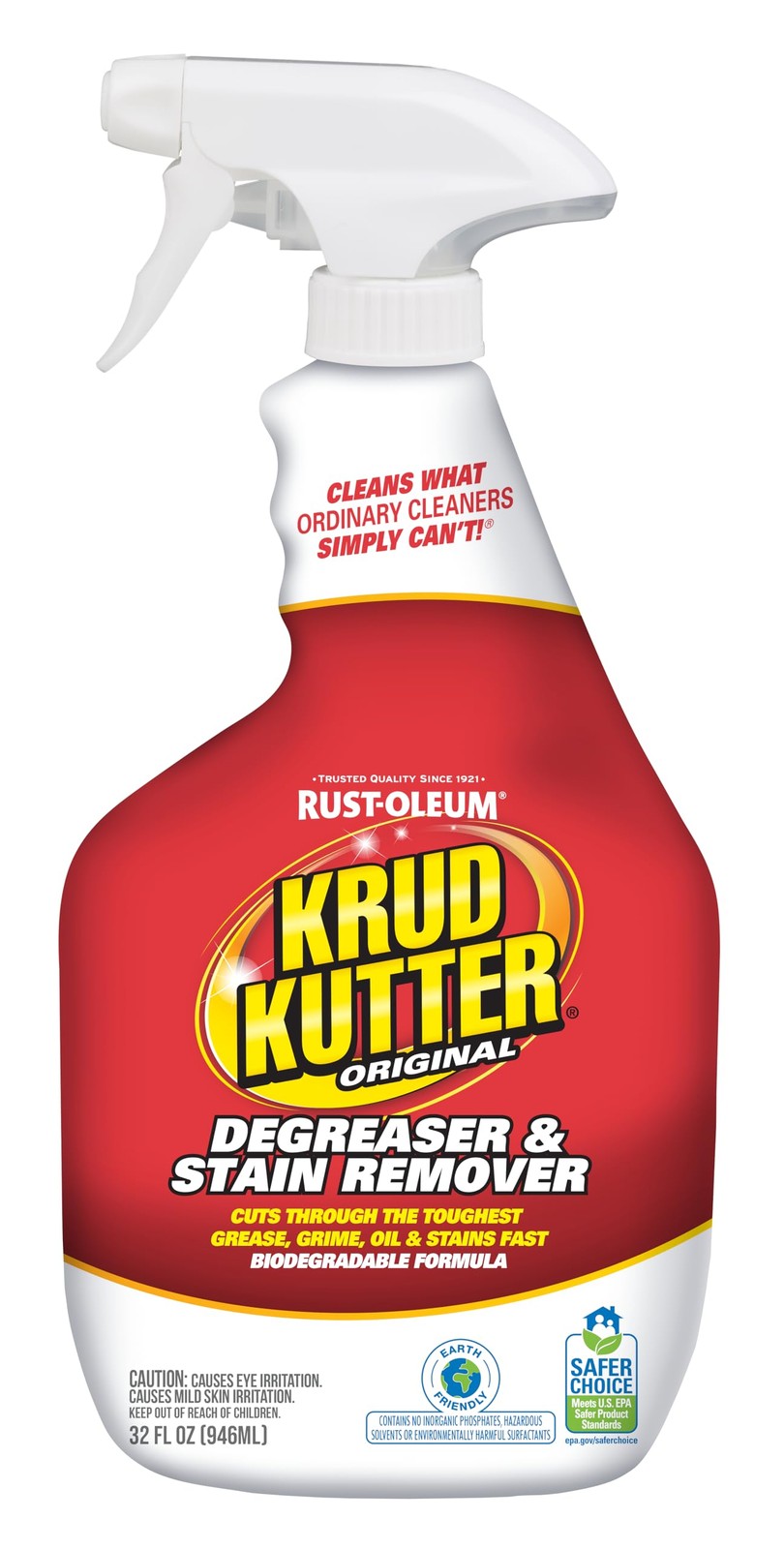 Krud Kutter Original Cleaner Degreaser Spray, 32 32 Fl Oz (Pack of 1), Clear