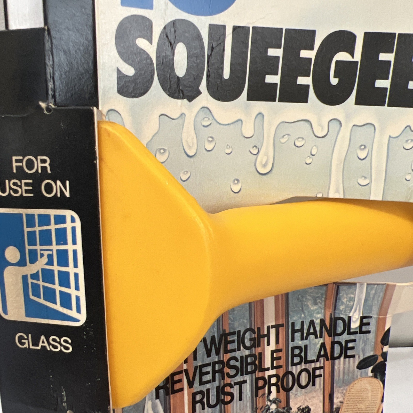 Vintage EMPIRE Window Squeegee 10″ CHANNEL RUBBER ALUMINUM PLASTIC HANDLE 4″