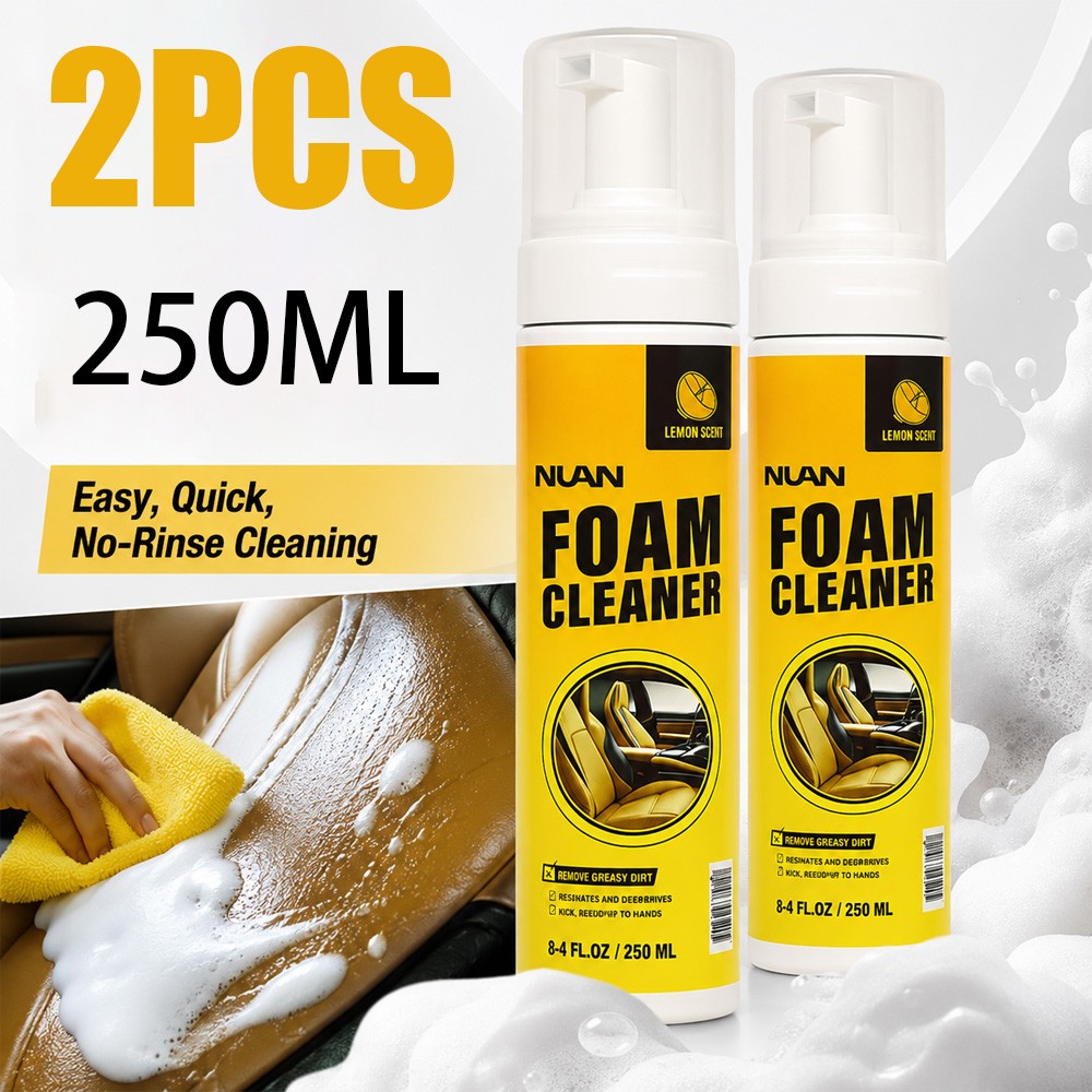 2x Multifunctional Car Foam Cleaner, 250ML for Cars Steering Wheel, Interiors