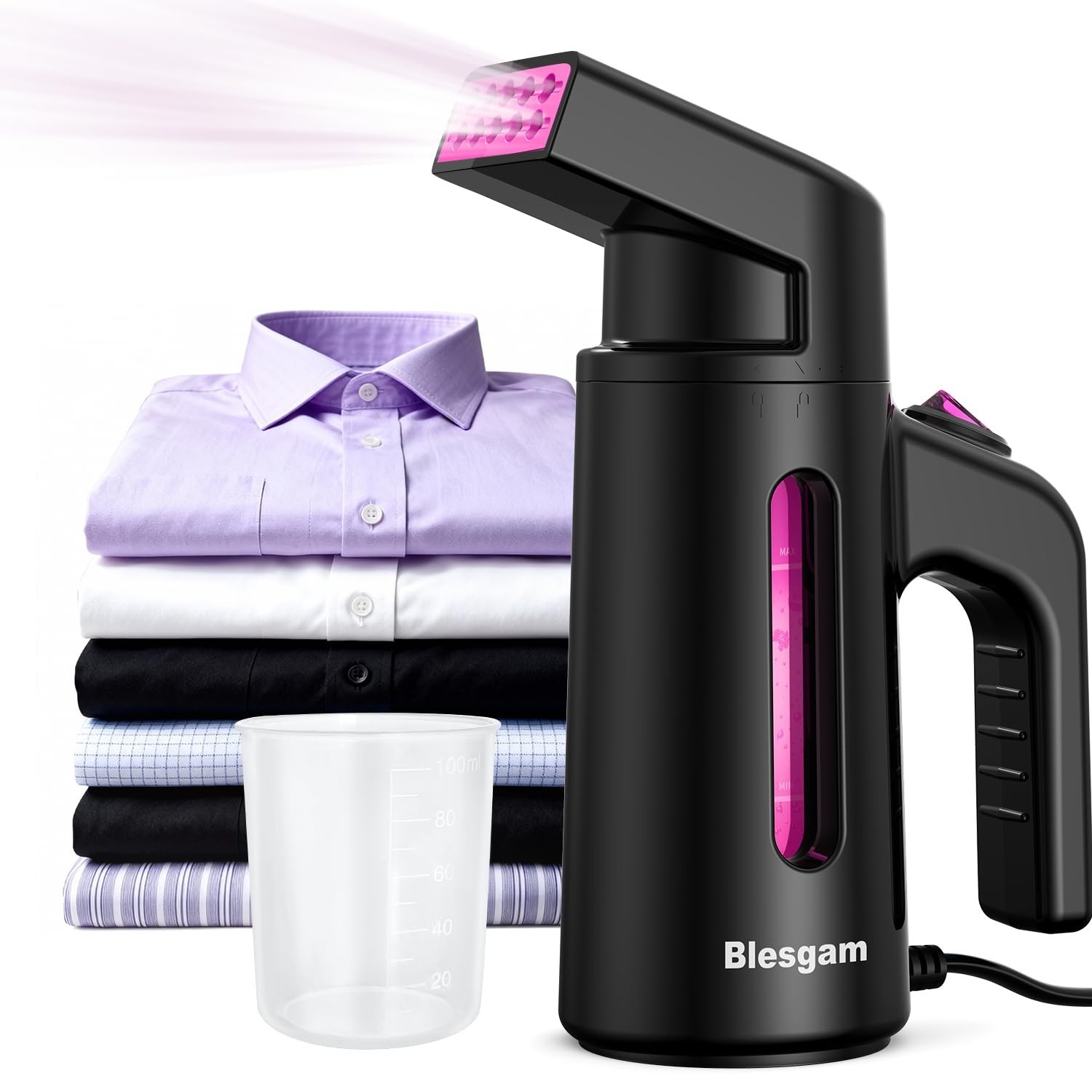 Portable Clothes Steamer, 25g/min Dual-Row Steam, 180ml Capacity, Fast Heat-up 4