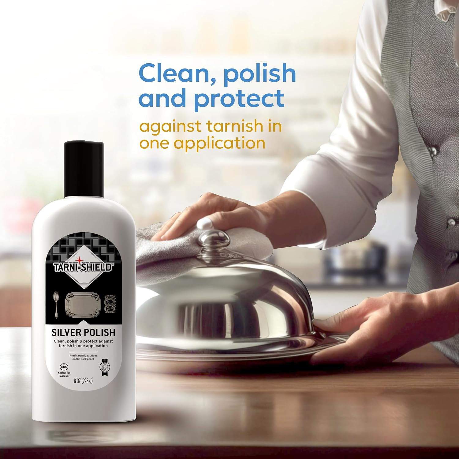 Tarni-Sheild Silver Polish – Clean, Polish, and Protect against Tarnish – 8 Ounc