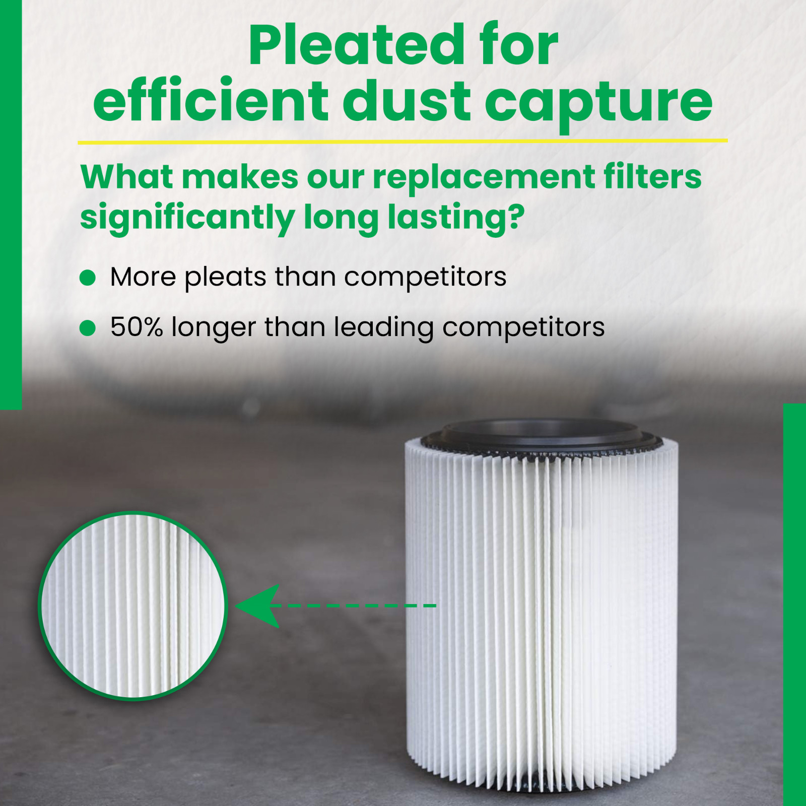 Craftsman & Ridgid Replacement Filter 4 pack By Kopach, Part # 17816