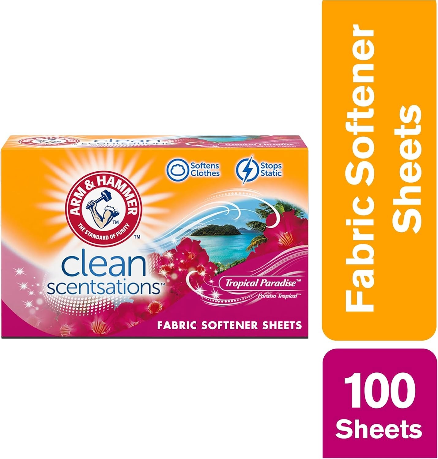 100 Count Tropical Paradise Softener Sheets – Softens Fabrics & Reduces Static