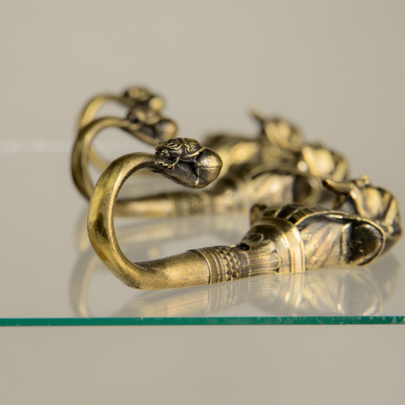 Pharaoh wall hook, a solid brass hook in the style of ancient Egypt.