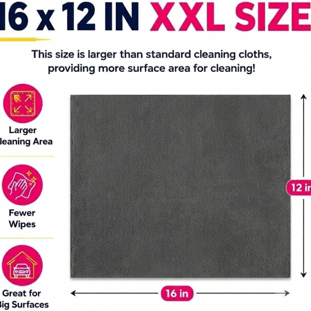 6 Pack Genie Magic Cleaning Cloth Microfiber Cleaning Cloth Reusable 12x16inches