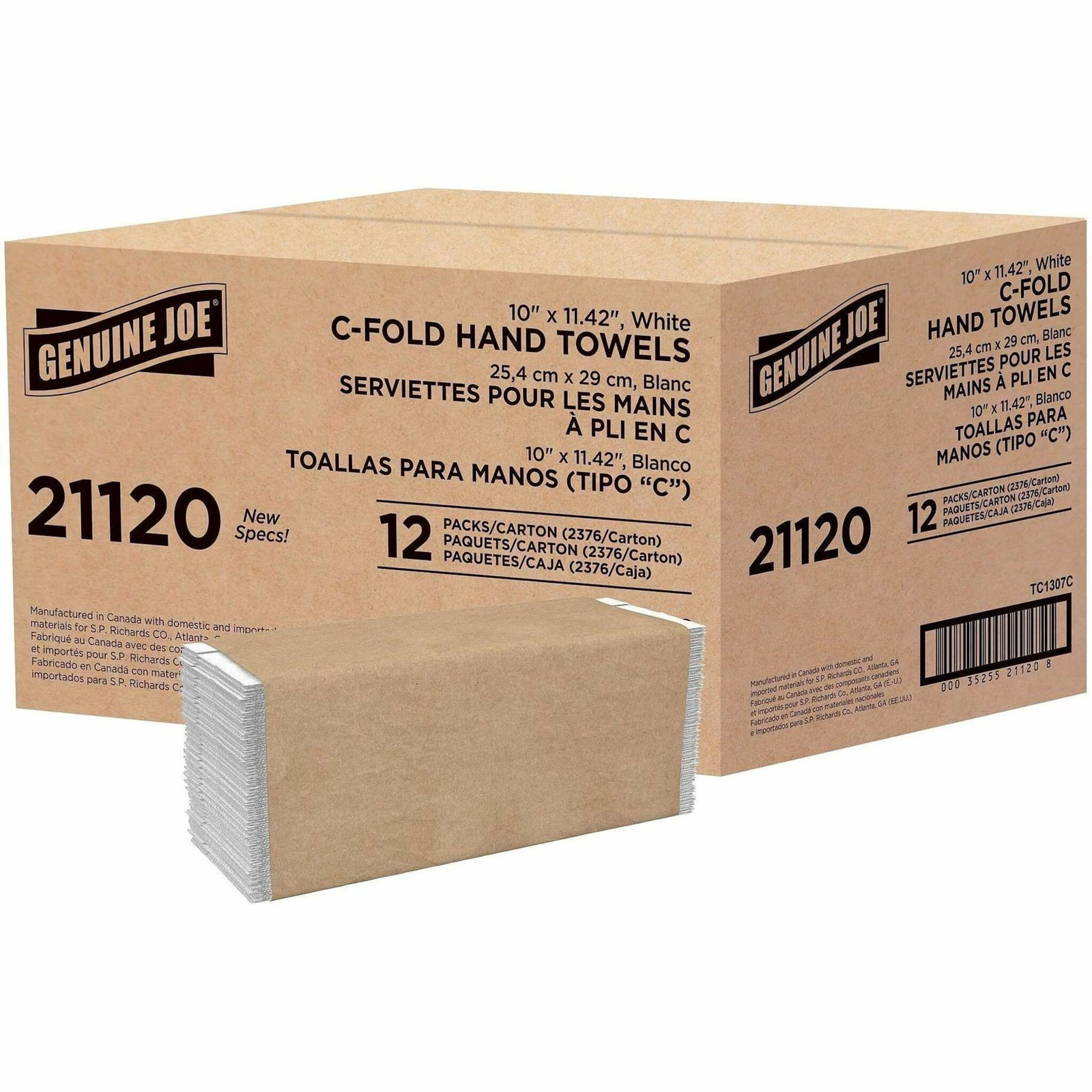 Genuine Joe C-Fold Towels 1-Ply 13″x10-1/8″ 200 Towels/PK 12/CT WE 21120