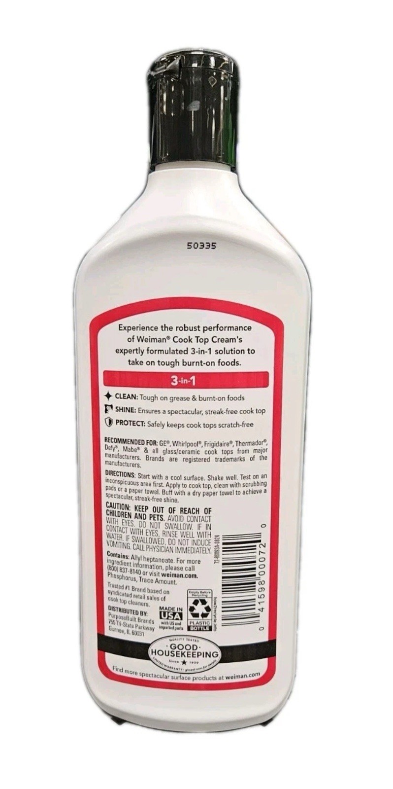 Weiman Ceramic/Glass Cooktop Cleaner & Polish Heavy Duty For Stove Top 15 oz