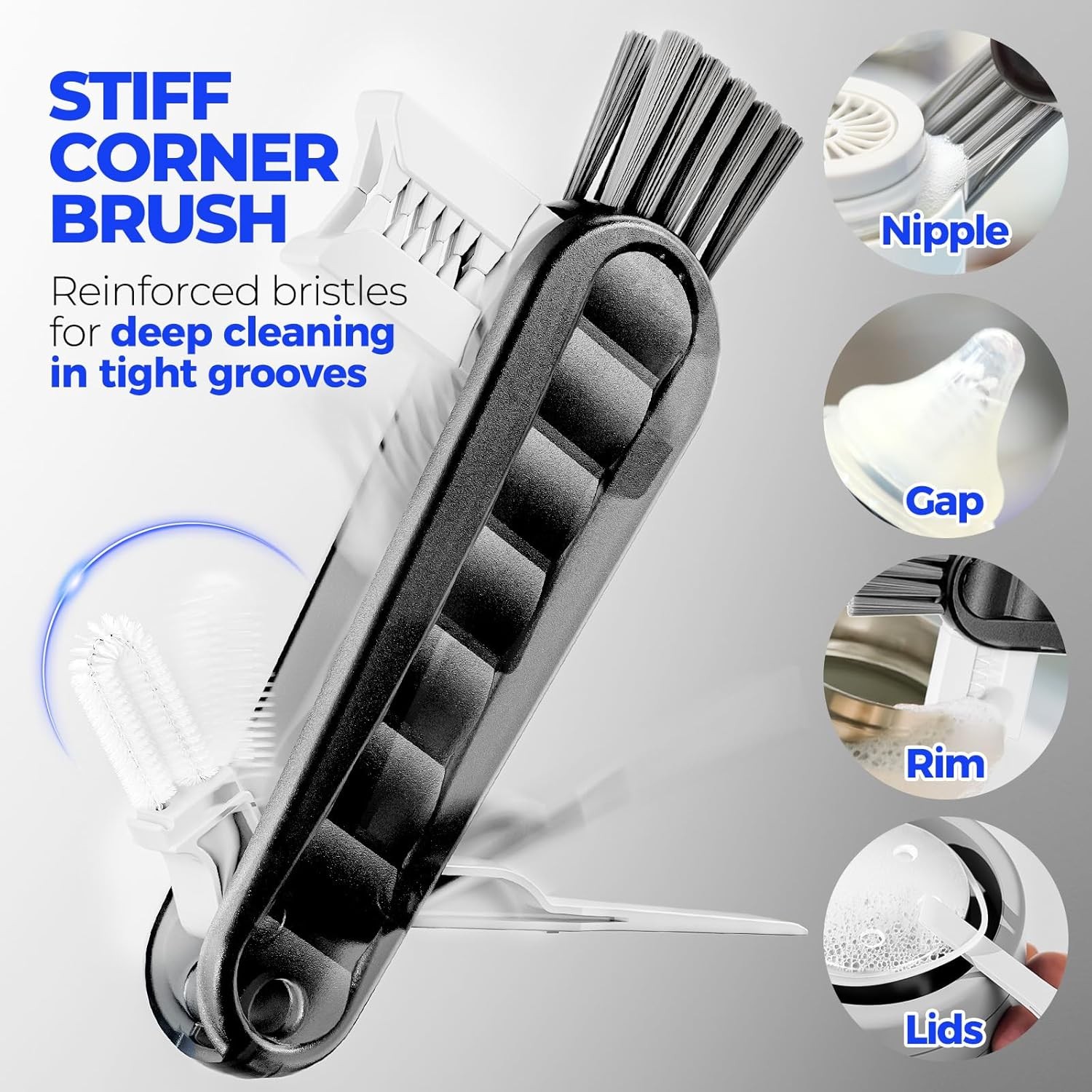 6 Pack Bottle Brush Set 14″ Stainless Steel Straw Cleaner Dishwasher Antistatic