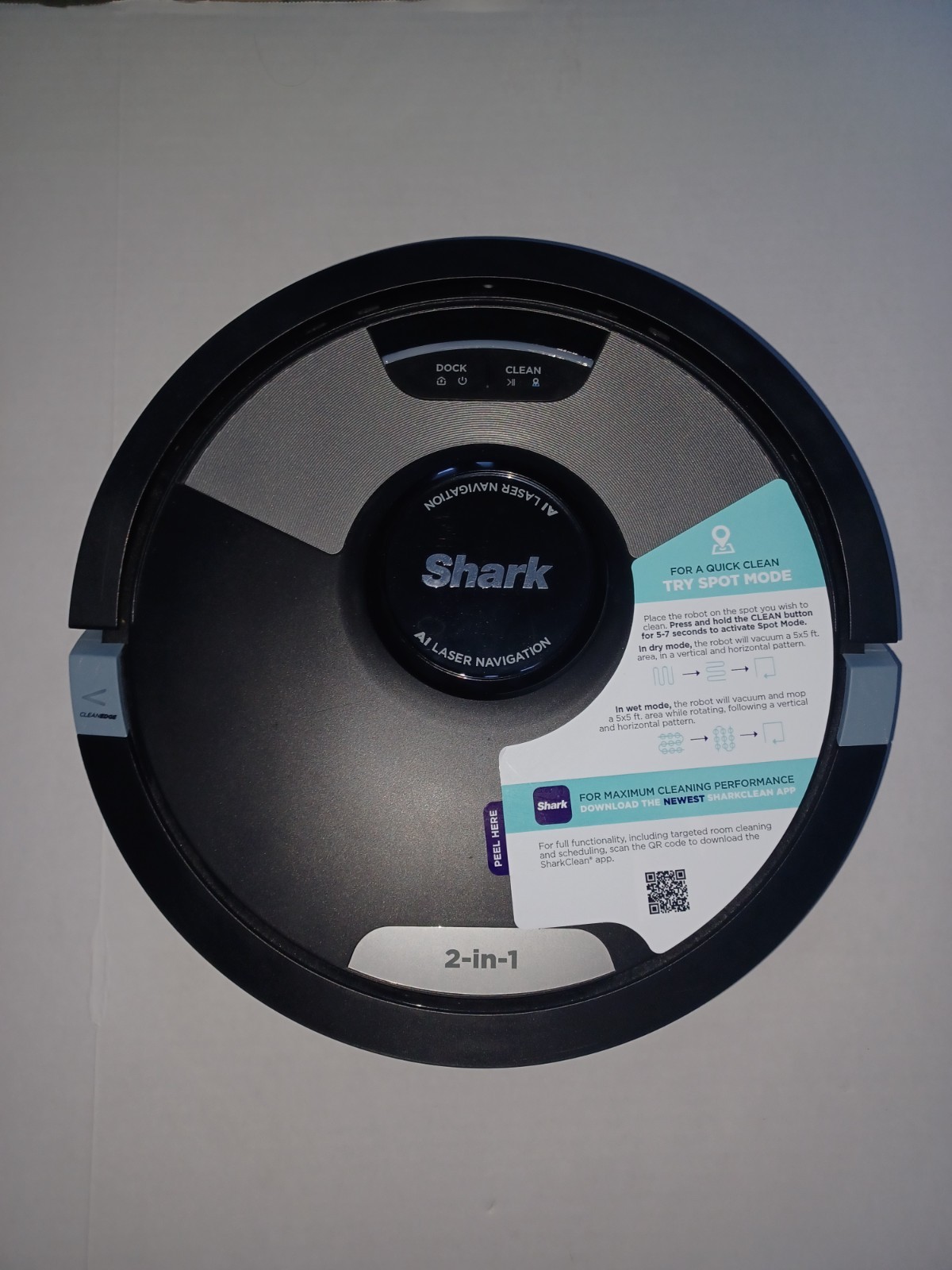 Shark AI Ultra Robot 2-in-1 Vac & Mop Black RV2610WZUS TESTED WORKS