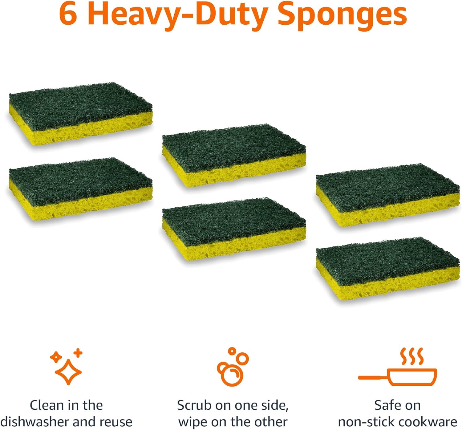 Heavy Duty Sponges, 6 Count