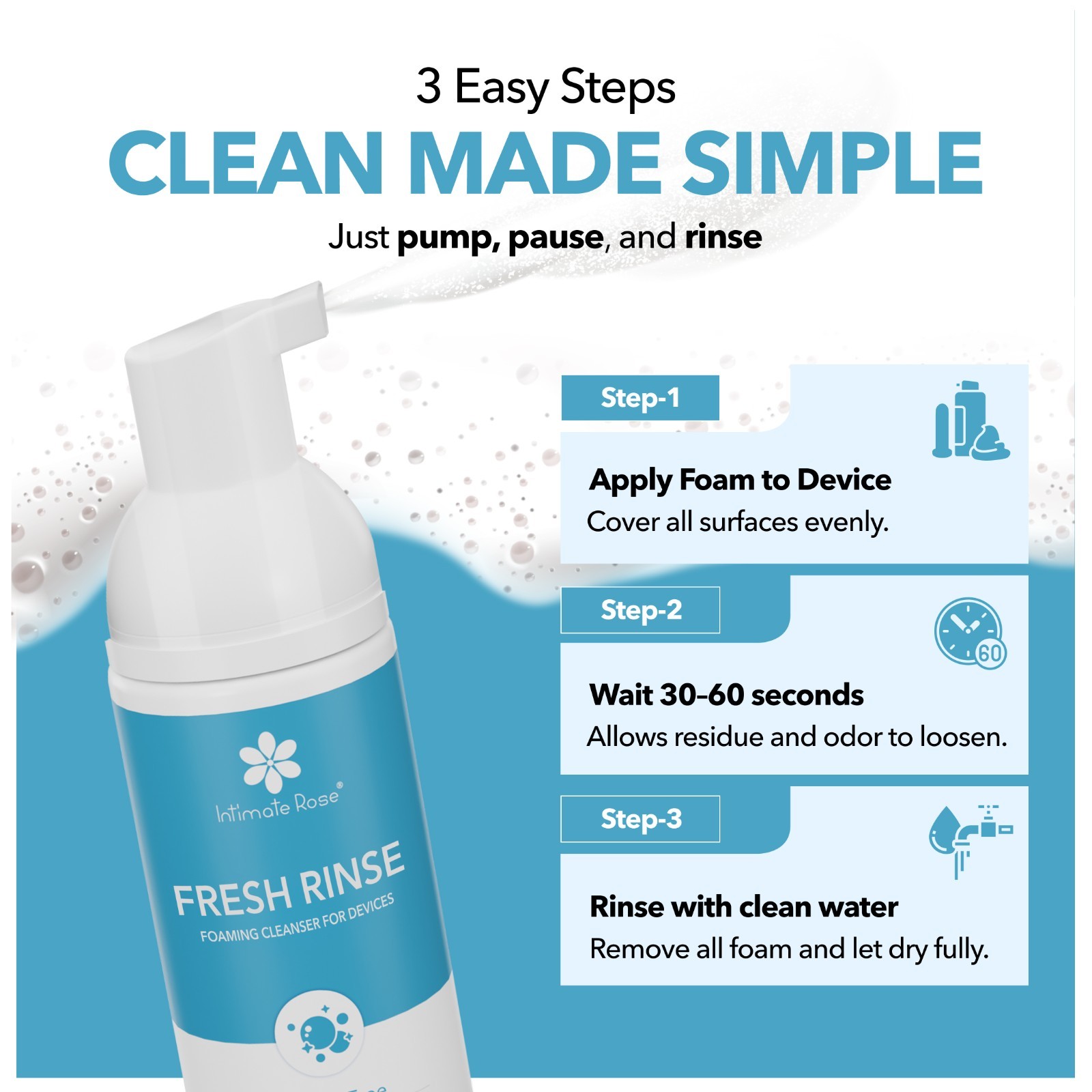 Foaming Toy Cleaner 210ml Silicone Safe Fragrance Free Large Size USA Made