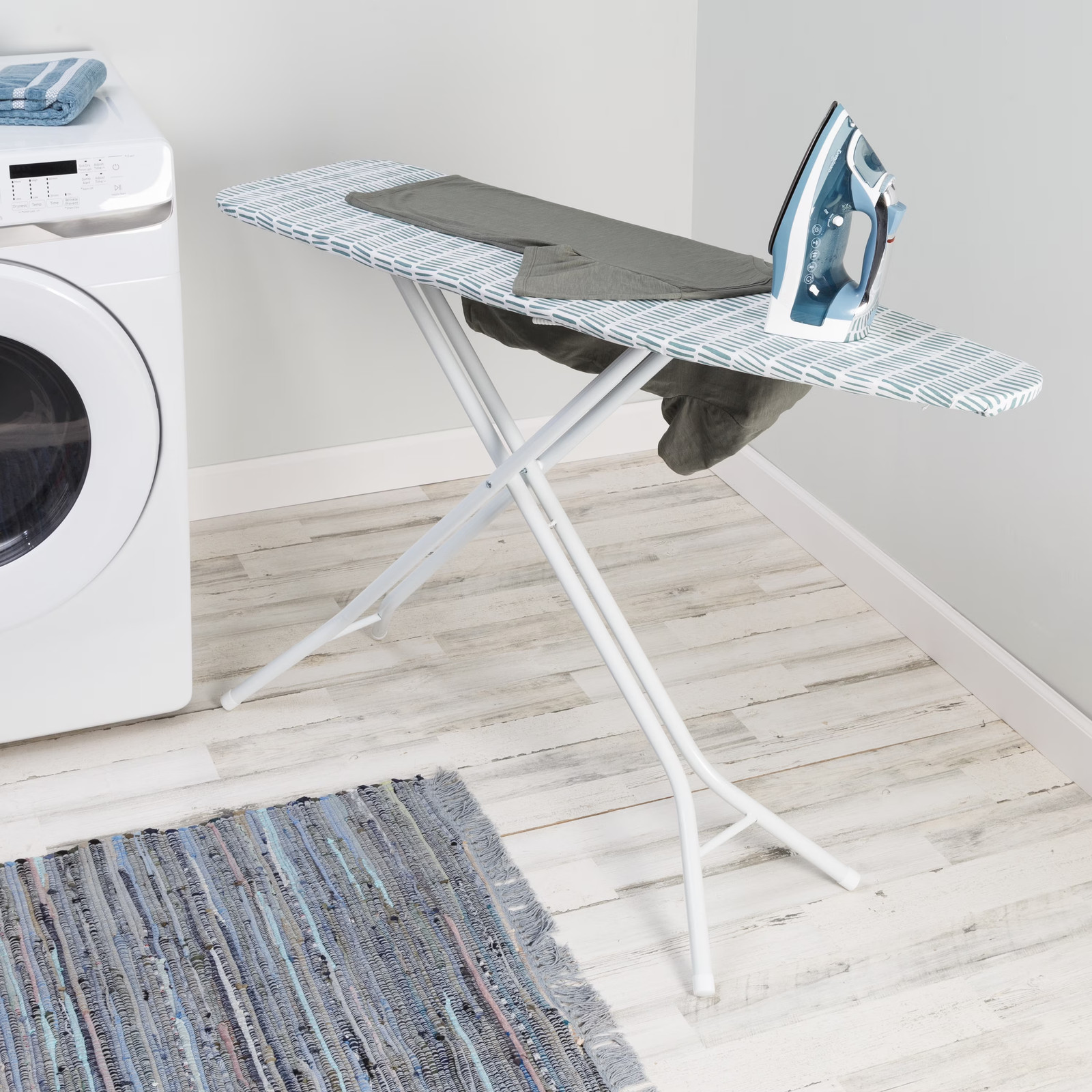 Full‑Size 4‑Leg Ironing Board – 53″ x 14″, Adjustable Height, Steel Frame, Thick