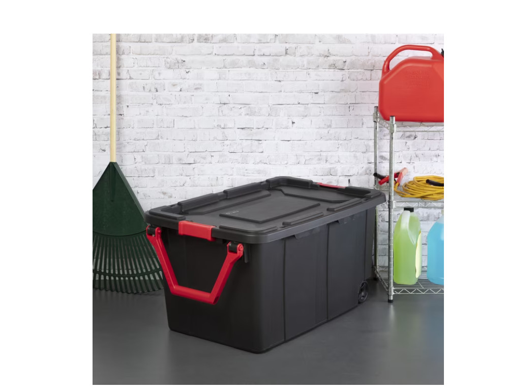 Sterilite Extra-Large Wheeled Industrial Storage Bin, 40 Gallon 2 Pack