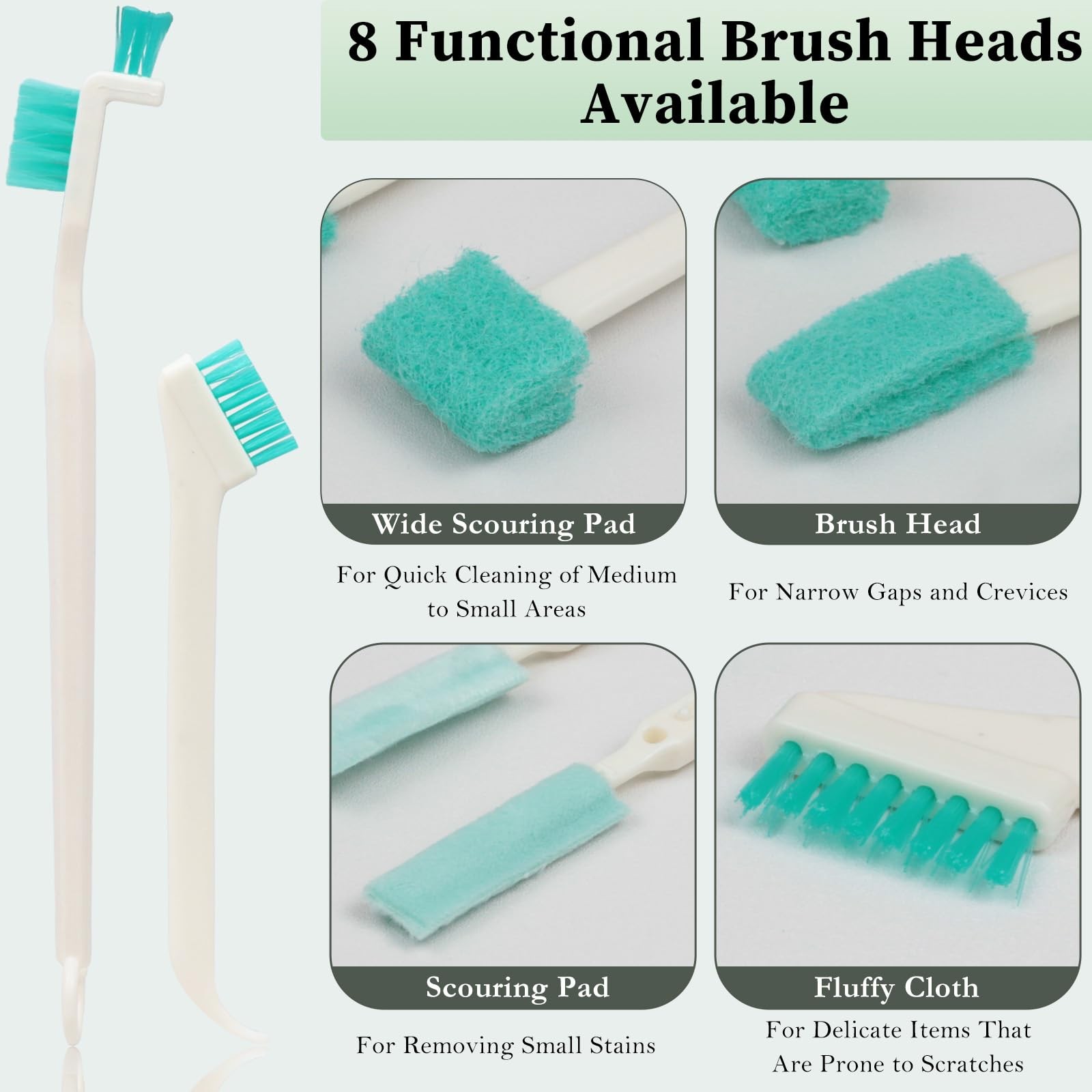 8-Piece Small Cleaning Brush Set for Tight Spaces, Mini Crevice Brushes for…