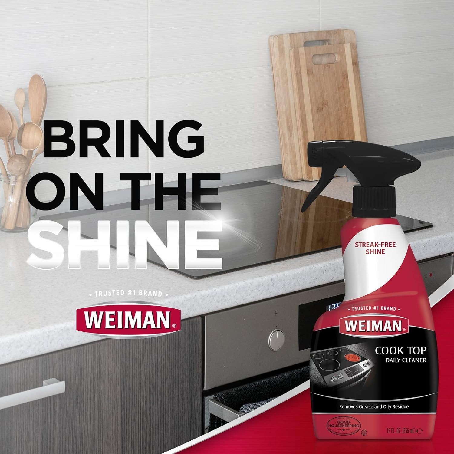 Effortless Grease Removal! 2-Pack Streak-Free Cooktop Cleaning Spray & Cloth