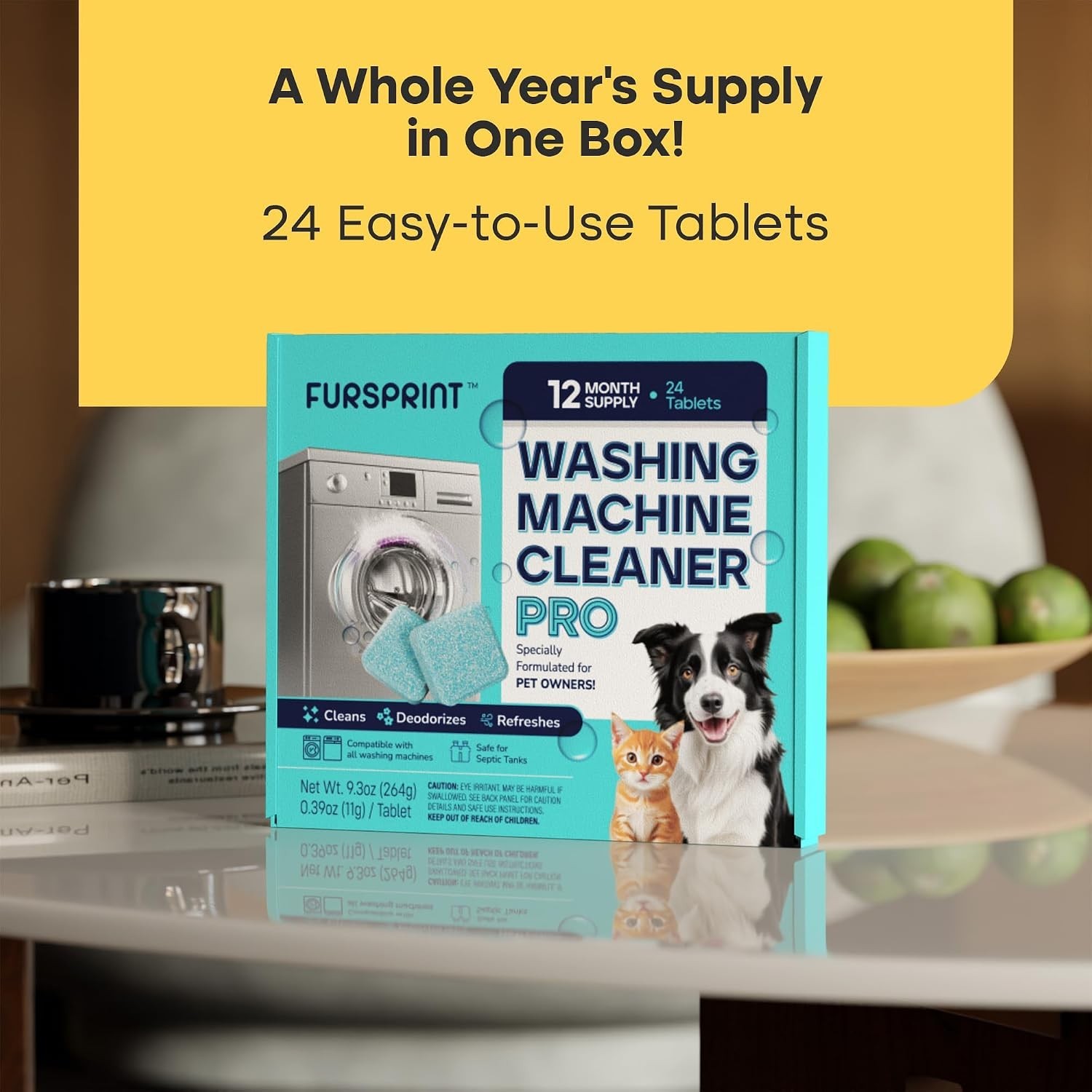 Uproot Clean Washing Machine Cleaner Tablets – 24 Pack for a 12 Month Supply. Fo