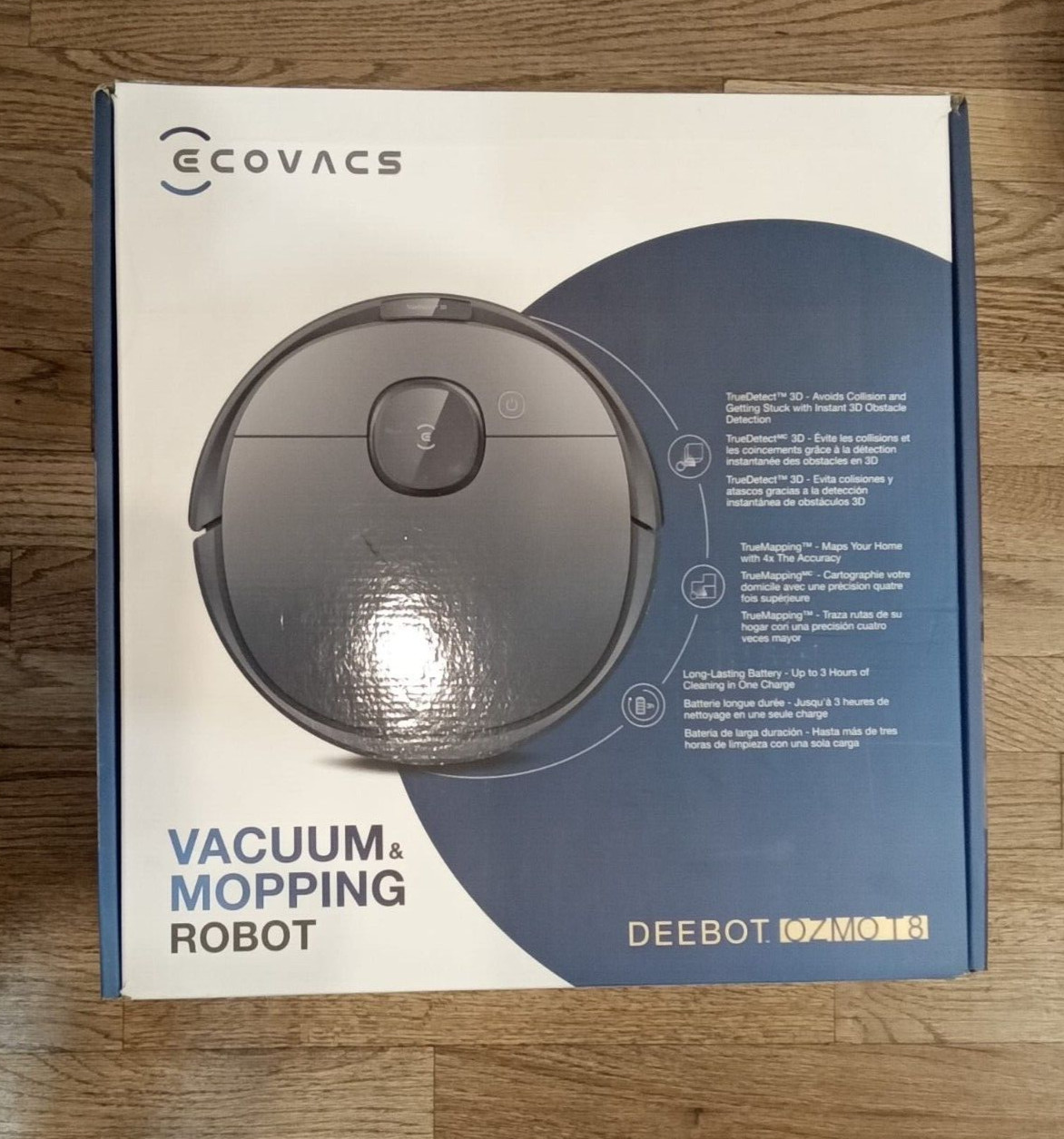 ECOVACS DEEBOT OZMO T8 Robot Vacuum & Mop Cleaner – 180min Runtime