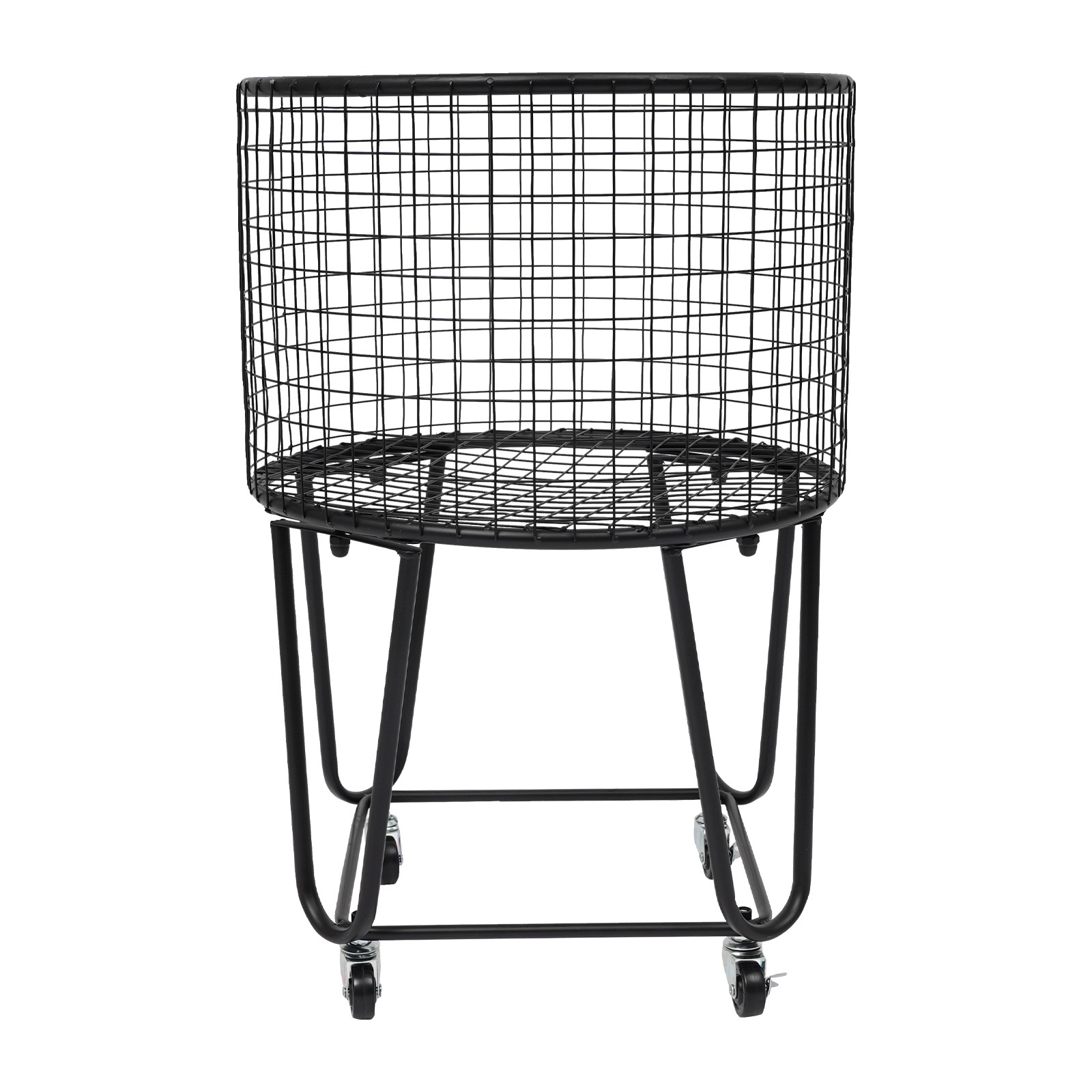 Modern Metal Laundry Basket Clothes Hamper Bathroom Bedroom Rolling Storage Cart