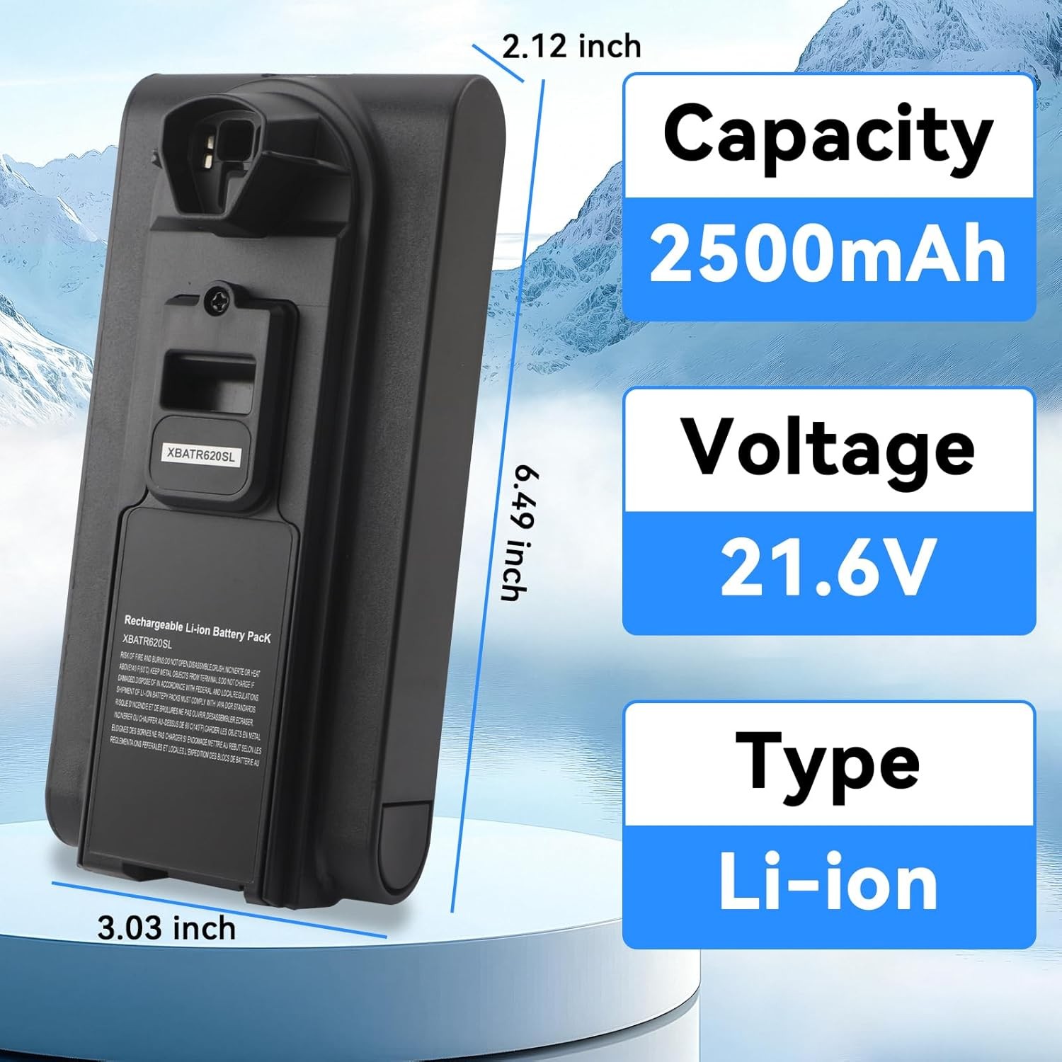 XBATR620SL Battery Replacement for Shark LZ500 IZ540H IZ562H UZ565H Cordless