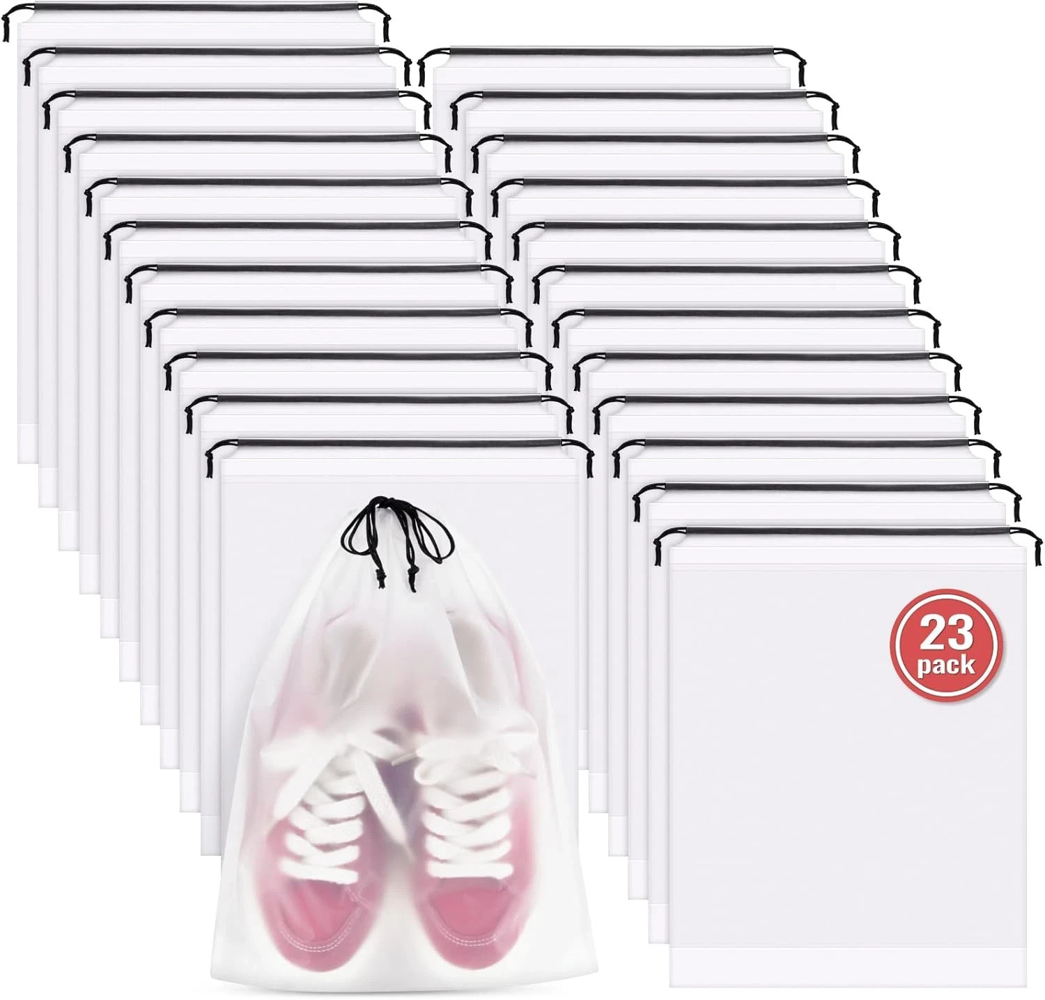 23PCS Travel Shoe Bags Waterproof 11.8×15.7 Inch – Drawstring Storage Pouch Set