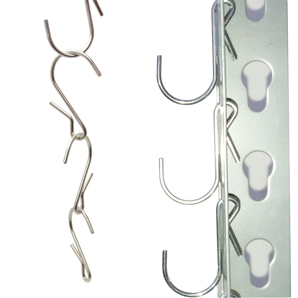 10-Pack Polished Metal Clip Type Hanging Hooks, Holds up to 10 lbs