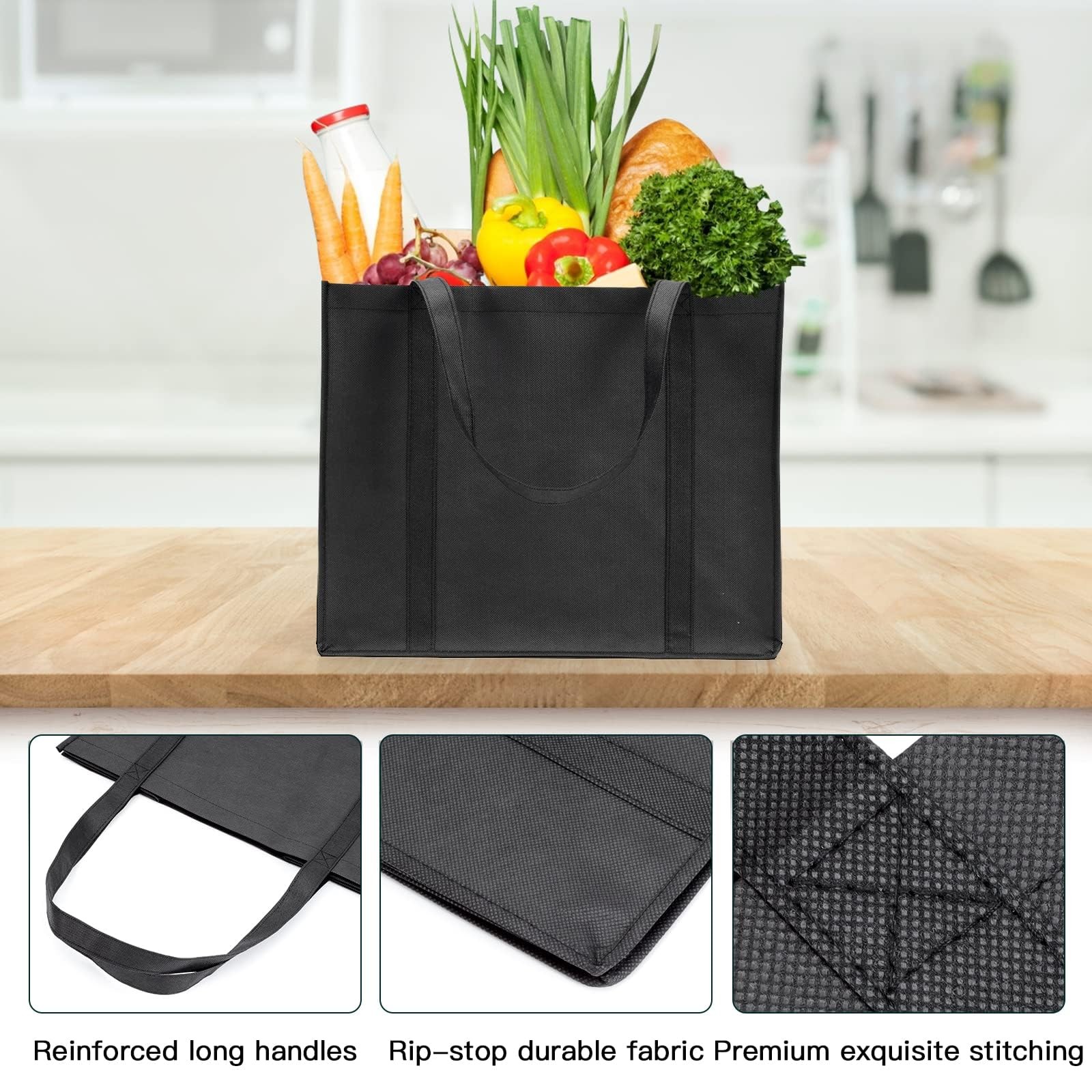 10-Pack Reusable 16.1*10.2*13 inches, Grey and Black（10 Pack）