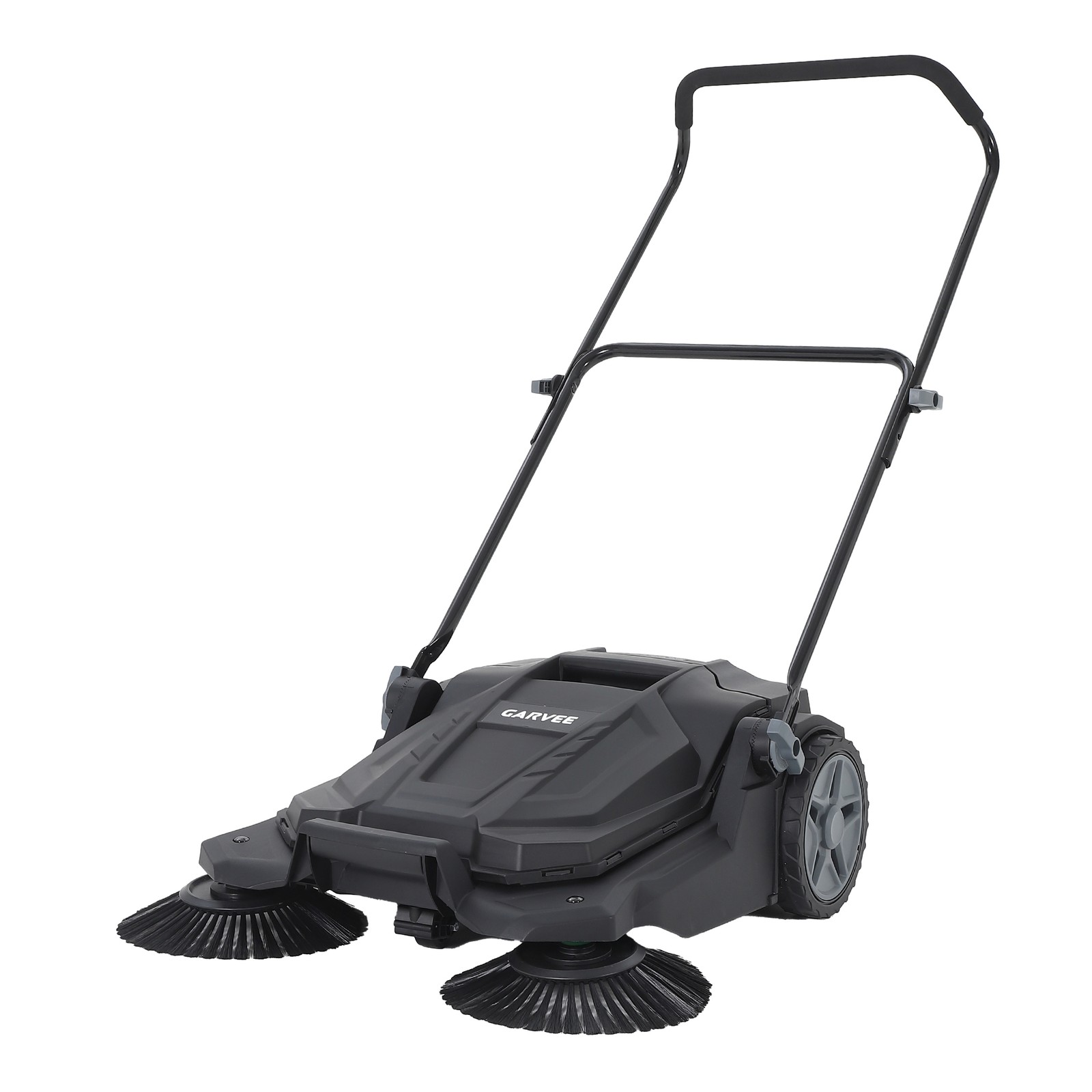 Walk-Behind Floor Sweeper, 25.6 in Sweeping Width, Outdoor Hand Push Sweeper