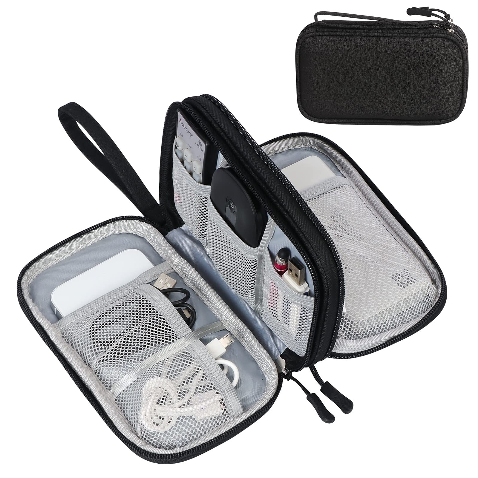 Electronic Organizer, Travel Tech Pouch Bag, Cable Organizer Black