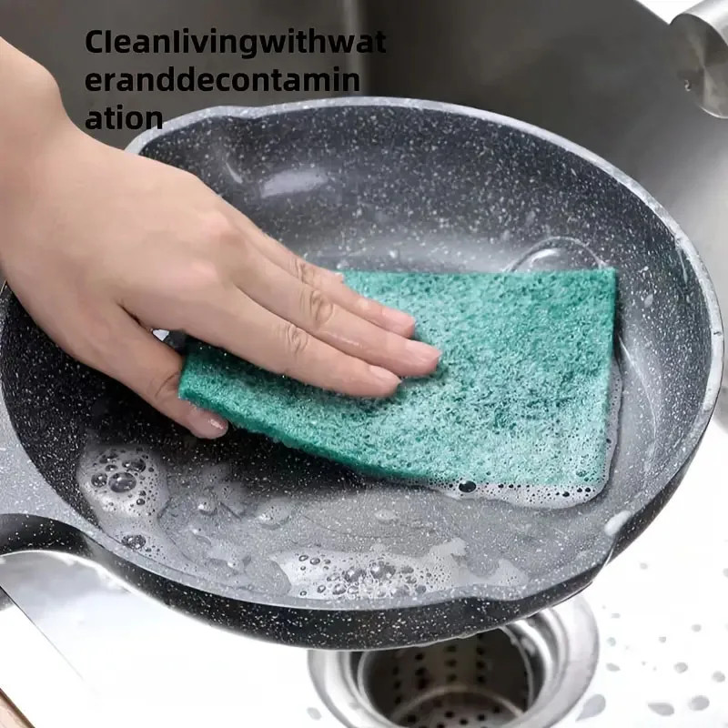 10-200Pcs Scrub Pads Household Kitchen Oil Removal Dishwashing Pot Pads Scratch