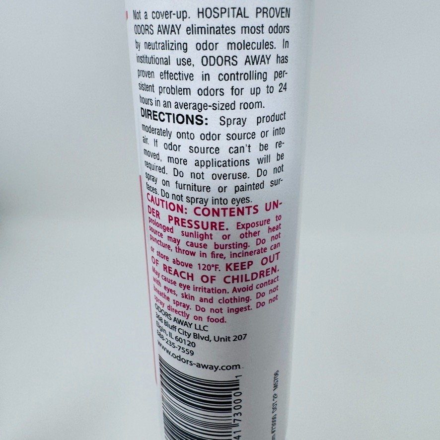 LOT 2 – Odors Away Concentrated Odor Eliminator Aerosol Spray 2.5 oz NEW