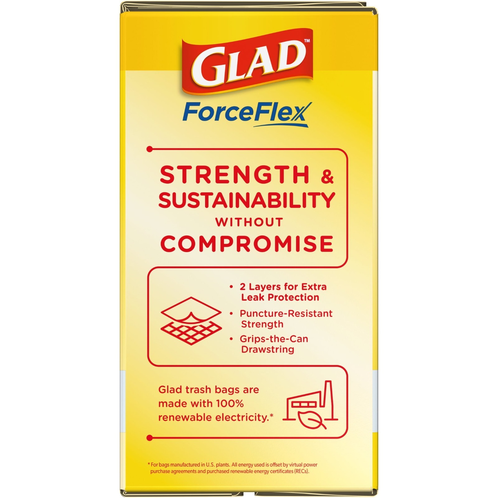 Glad ForceFlex 13 Gallon Drawstring Kitchen Trash Bags Unscented 120 Ct