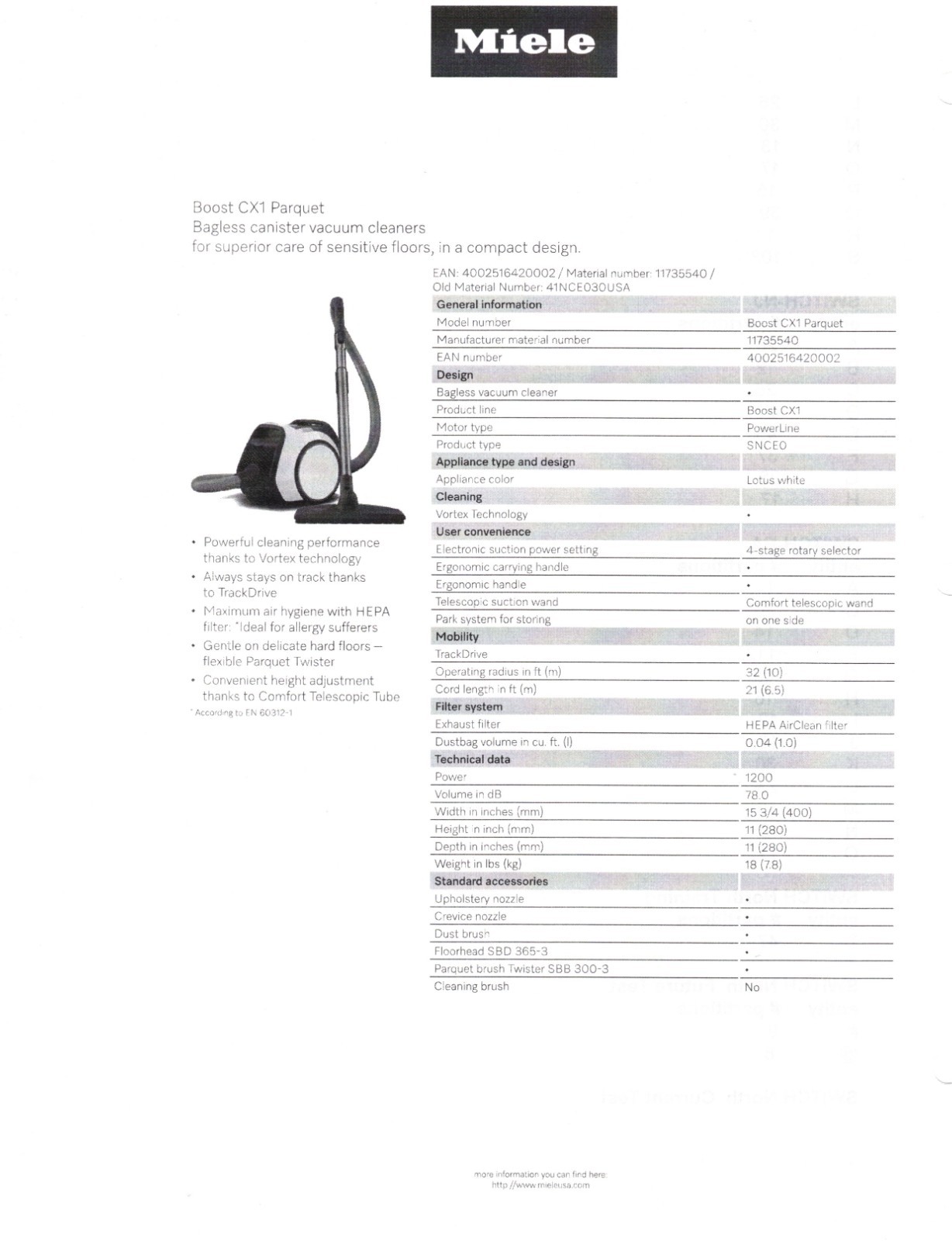 Miele Boost CX1 PowerLine Bagless Canister Vacuum Lotus White New Sealed