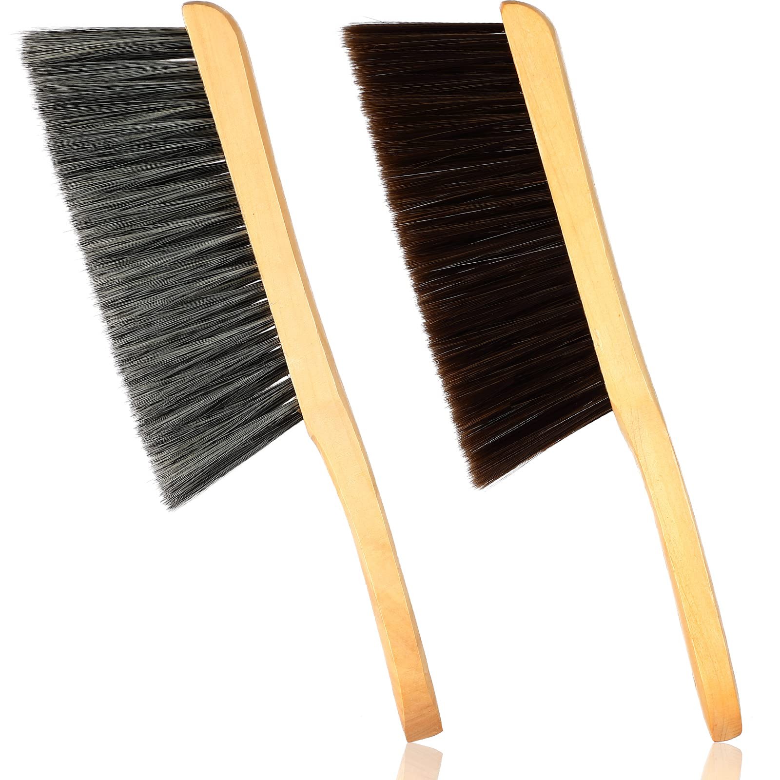 2 Pieces Wooden Bench Brushes Fireplace Brush Natural Fiber Bench Soft Bristl…