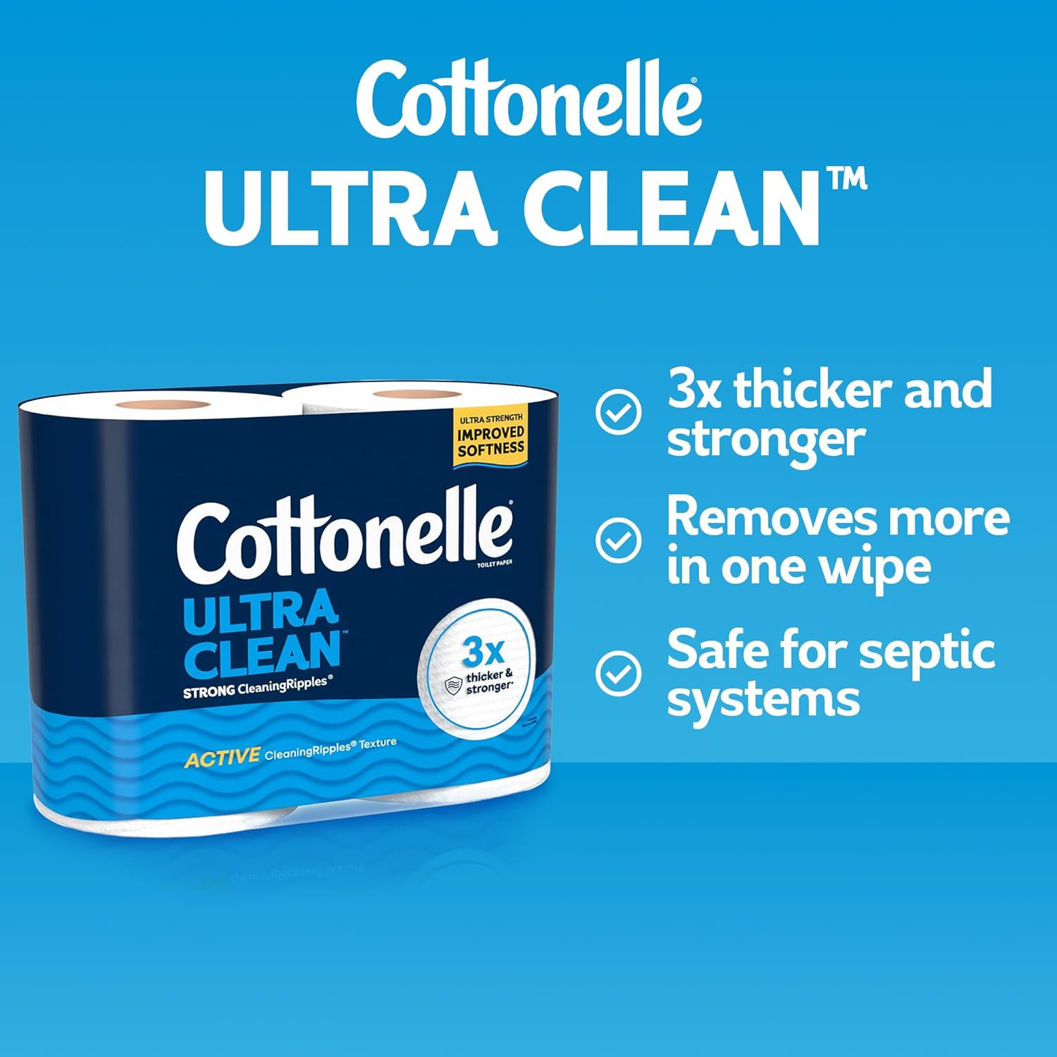 Cottonelle Ultra Clean Toilet Paper, 24 Mega Rolls (132 Regular Rolls)