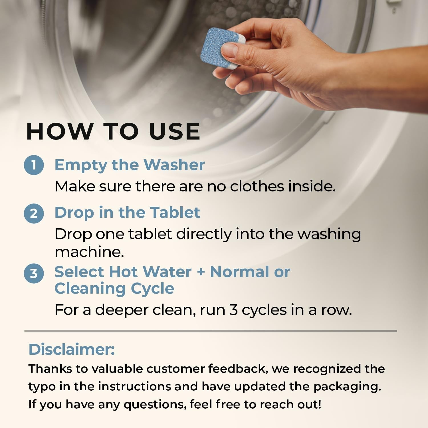 Easy-to-Use Washing Machine Cleaning Tablets – 6 Pack for Freshness