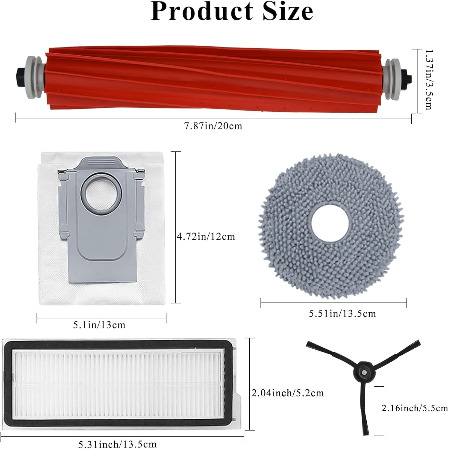 22 Pack Accessory Kit for Roborock Qrevo S/Plus/Pro/MaxV – Ultimate Cleaning Set