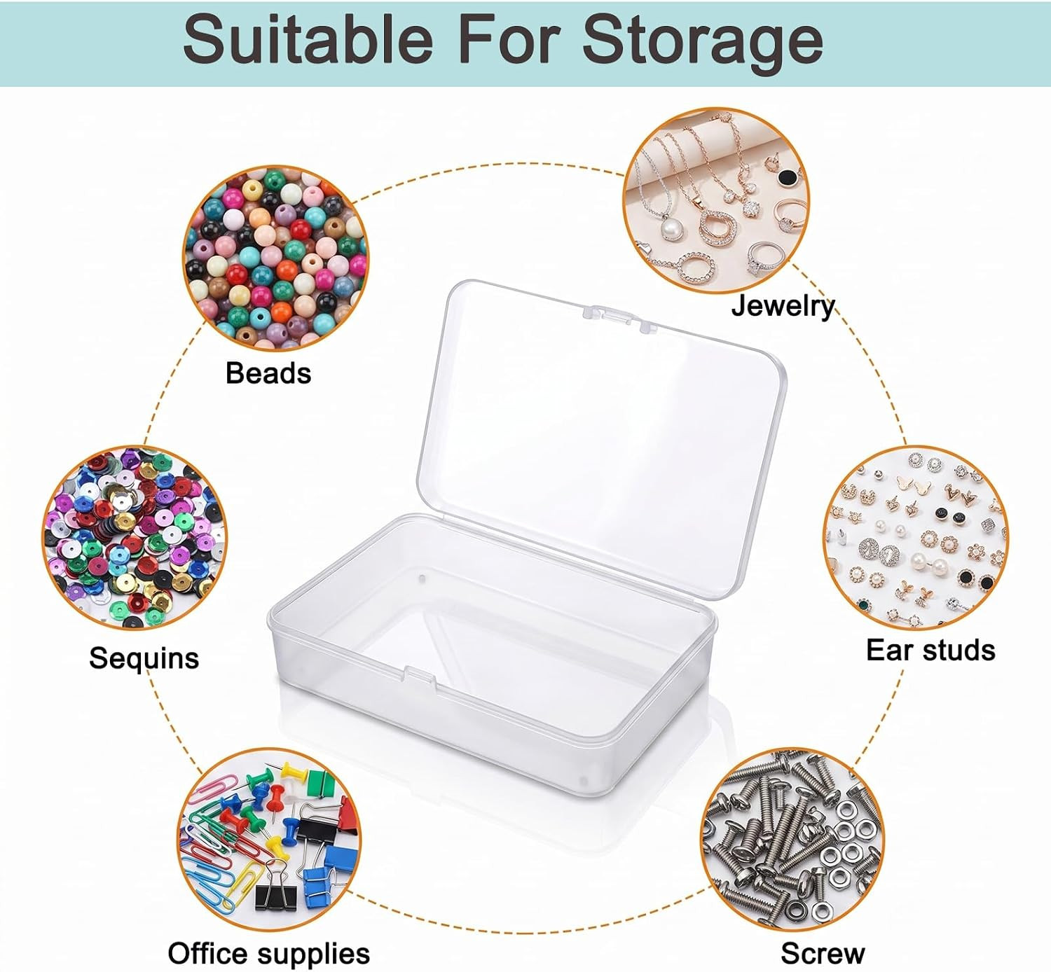 Small Plastic Boxes with Lids, 8Pcs, 3.9 X 2.7 X 1 Inches | Mini Plastic Cases,