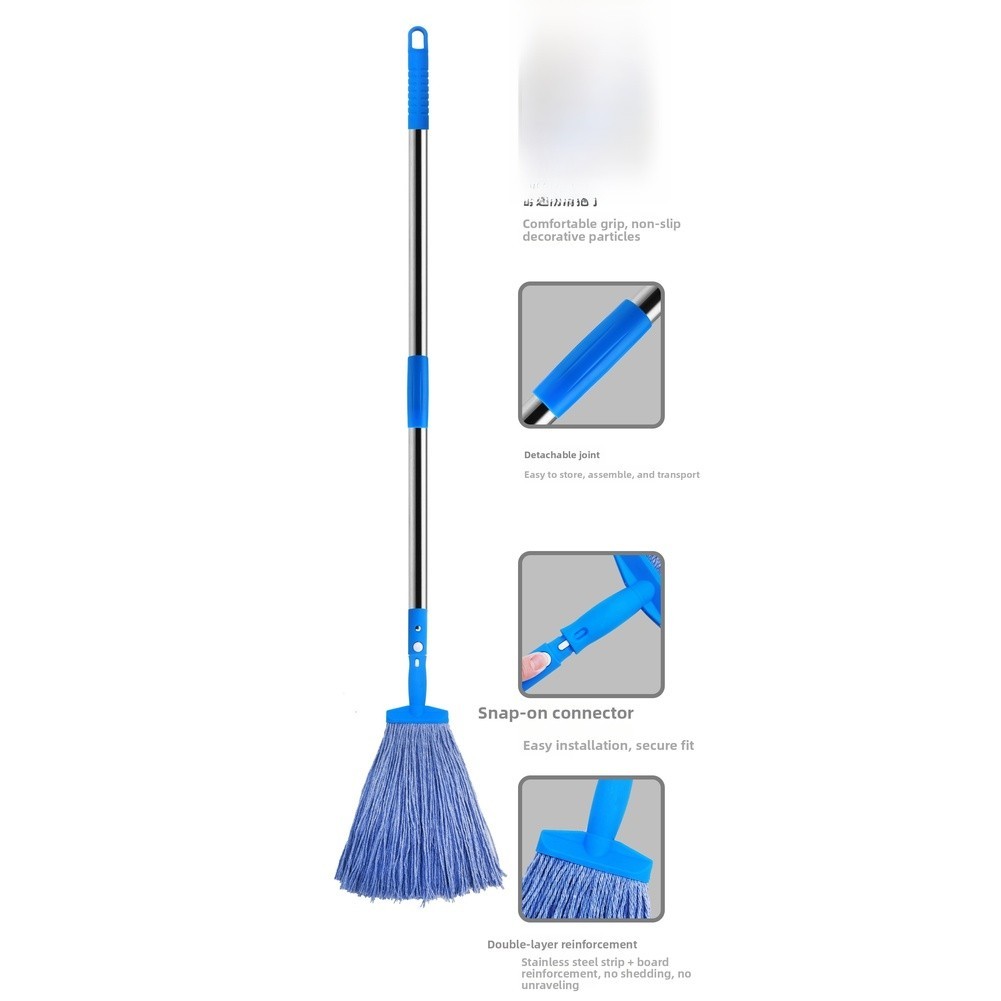 For Wax Mop with Ergonomic Non Slip Grip 36cm Cotton Yarn 1.2M Steel Rod