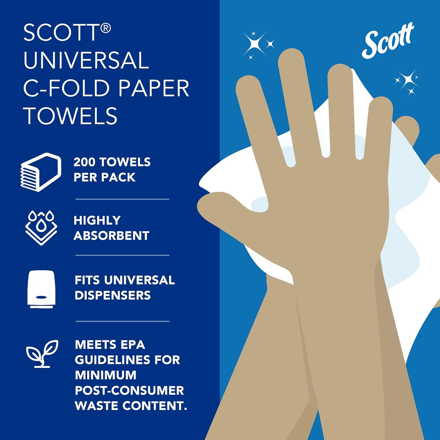 Essential C-Fold Folded Paper Towels, Bulk, Fast-Drying Absorbency Pockets