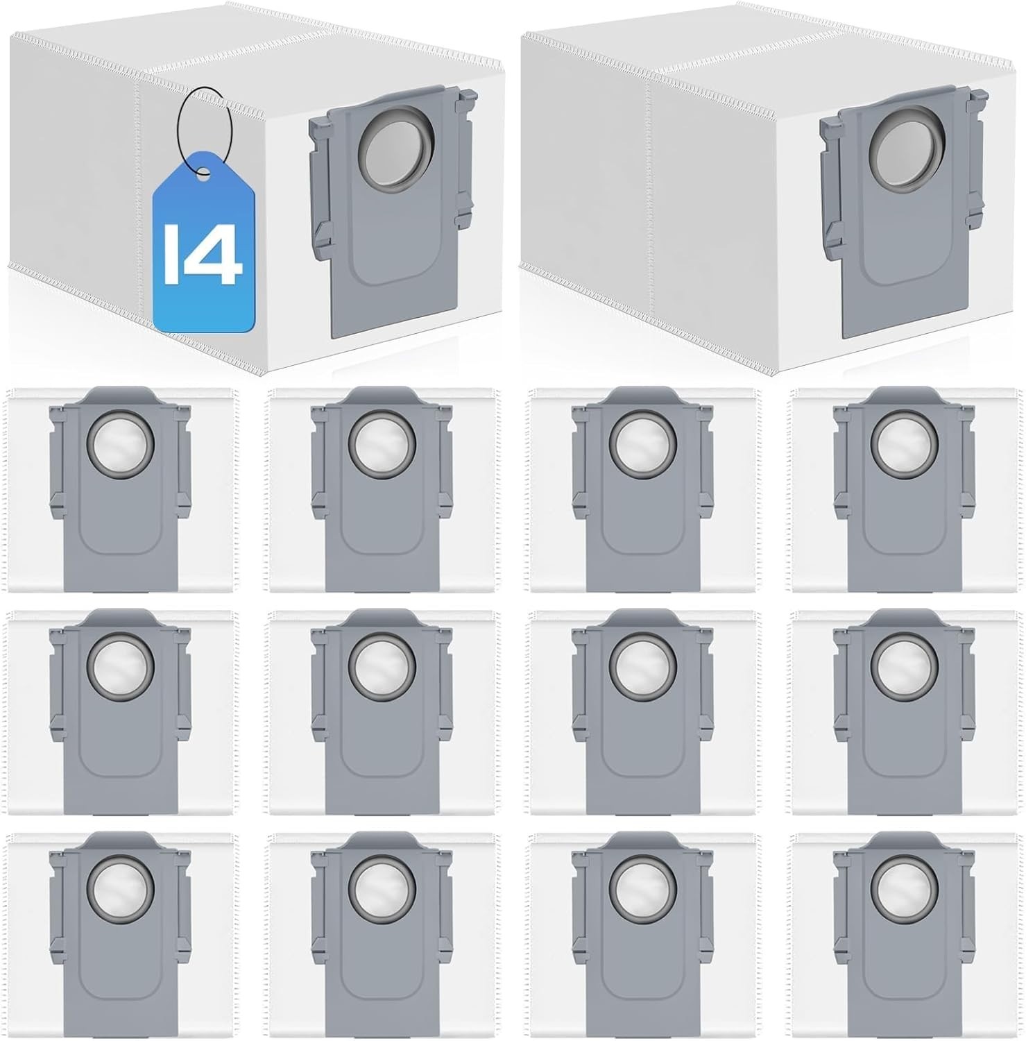 Anti-Leak QV 35A 14-Pack Dust Bags for Roborock & Qrevo – Easy Surround Disposal