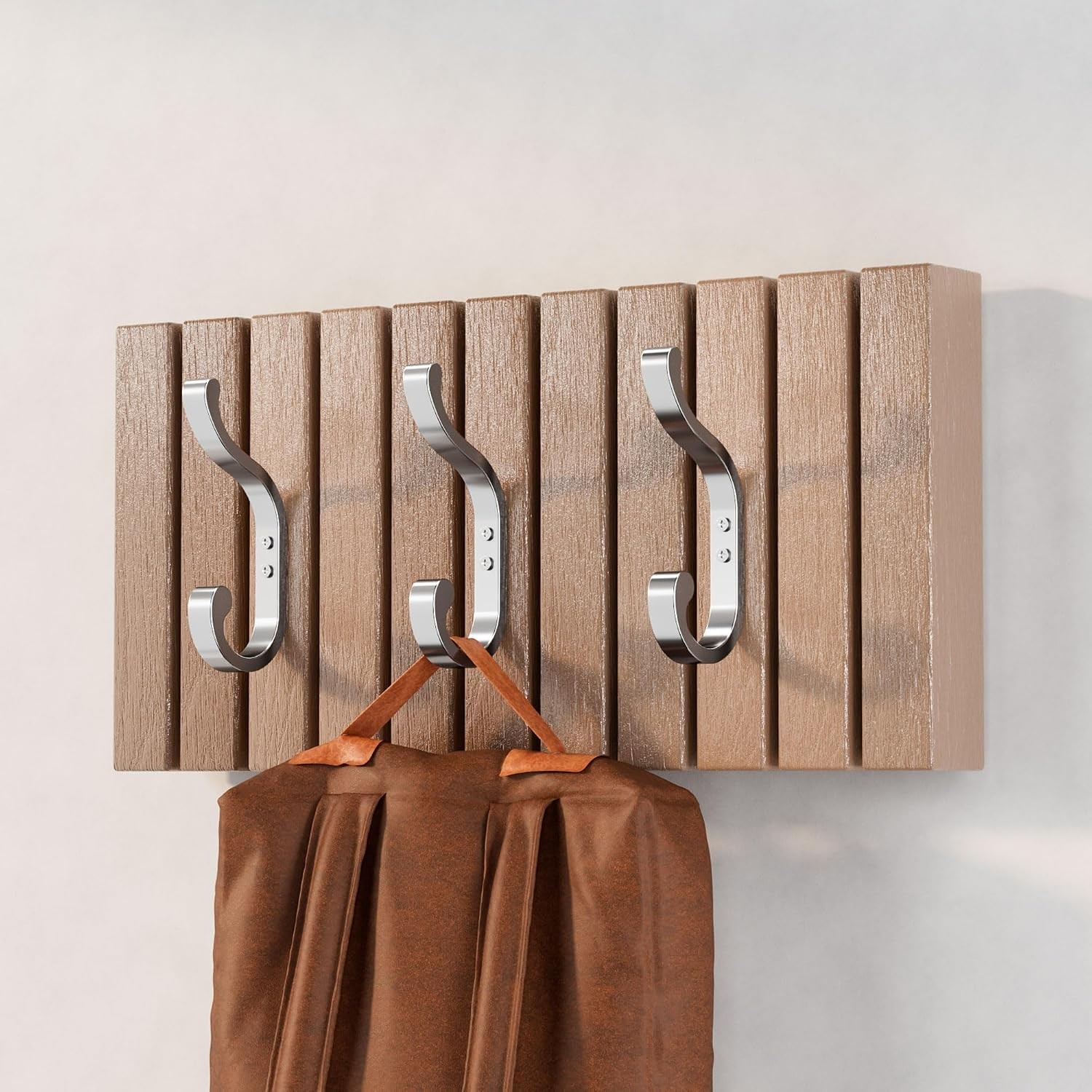 6-Pack Heavy Duty Wall Hooks – Hold 30LB for Backpacks, Towels, Coats, Keys,