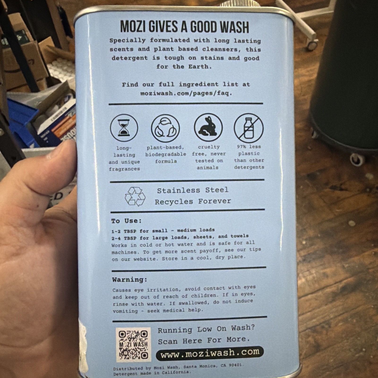 Mozi Wash Laundry Detergent Liquid, Malibu Morning, 50+ Loads, Concentrated