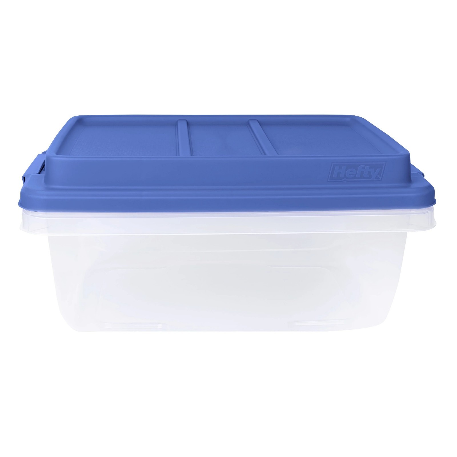 Hefty 18 Quart Clear Storage Bin With Blue Hi Rise Lid FREE SHIPPING
