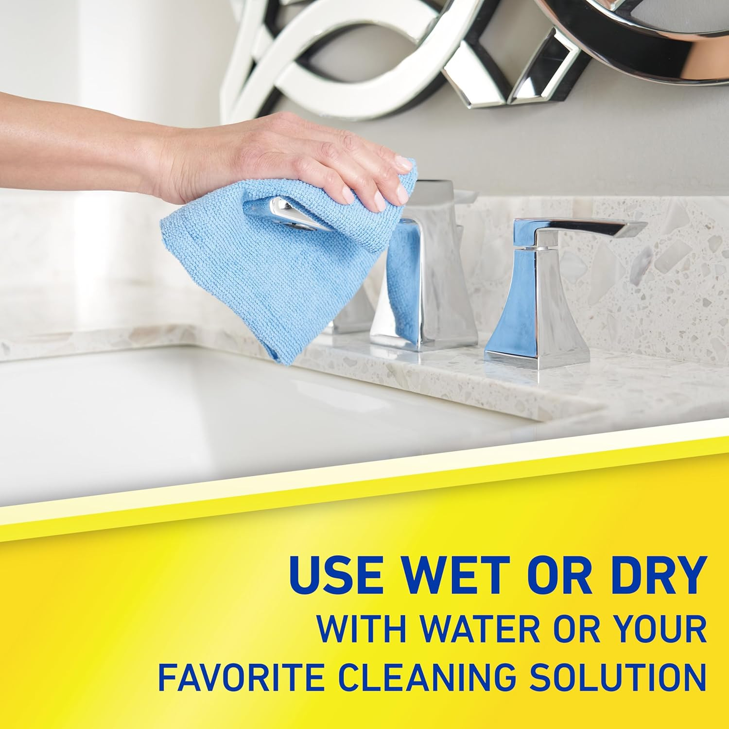 Microfiber Cleaning Cloth 14 x 14 Inches Blue Pack of 24 Washable and Reusable I